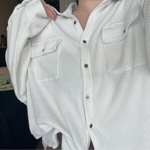 Aerie 2xl oversized white button up top
